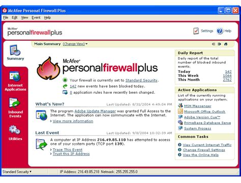 mcafee personal firewall.